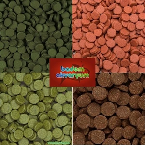 Badem Akvaryum Tropical Tablet Yem Paketi 5 Çeşit Tropical Tablet Yem 250 Adet