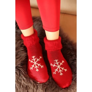 Kadın Soket Çorap Havlu Kar Tanesi Desenli