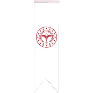 Satürn Design Masaüstü Kırlangıç Sağlık Bakanlığı Bayrağı Çift Taraflı Saten Kumaş 8 x 30 cm