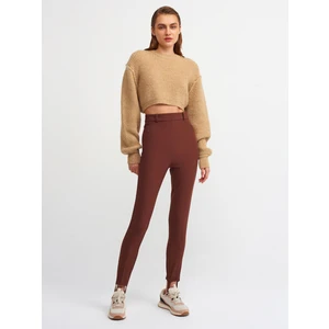 70311 Yüksek Bel Pantolon-Kahve
