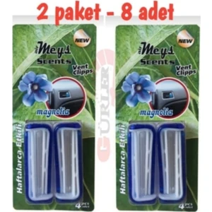 Auto Deepen Oto Kalorifer Izgara Geçme Koku 2 Paket (8 Adet) Oto Kokusu Magnolia Mavi
