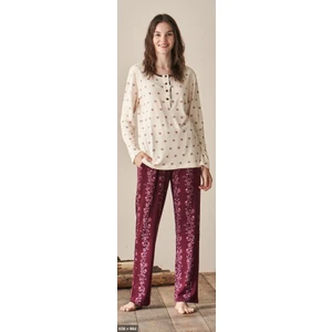 3924 Kadın Pijama Takımı Bordo - M