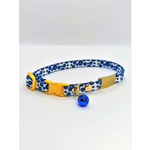 Pet Love Forever İsme Özel Nazar Boncuklu Kedi Tasması Mavi-Beyaz 13-20 cm S