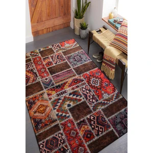 Decomia Home Dijital Baskılı Kaymaz Dot Taban Makinede Yıkanabilir Modern Patchwork Desenli Halı YOLLUK-D3009