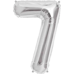 Gümüş Renk 7 Rakam Folyo Balon 16 Inç 40 cm