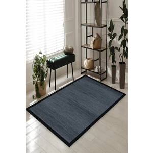 Decomia Home Dijital Baskılı Kaymaz Taban Yıkanabilir Koyu Çerçeveli Noktalı Mavi Salon HALI-YOLLUK-D7051