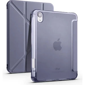 Apple iPad Mini 6. Nesil 2021 Uyumlu Kılıf Kalem Bölmeli Akıllı Kapak Standlı Kılıf Smart Cover