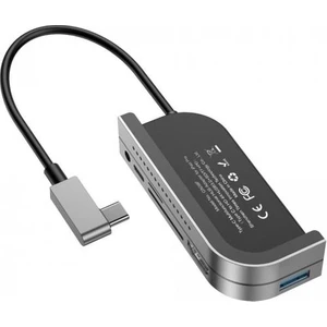6in1 Hub 4K Hdmi USB 3.0 USB 6in1 USB Type C Adeptör 3.5mm Usb-C Sd-Tf Kart USB 3.0 Micro Sd