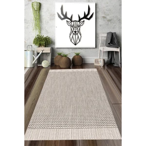 Decomia Home Dijital Baskılı Kaymaz Taban Yıkanabilir Kahverengi Zigzaklı Krem Salon Mutfak Halı YOLLUK-D7044