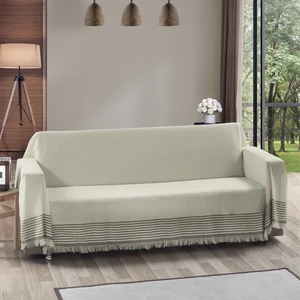 Royal Kolları Örten Büyük Boy 180 X 300 Çekyat Koltuk Kanepe Örtüsü - Krem