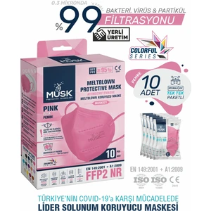 FFP2/N95 Maske Pembe  Renk 60 Adet