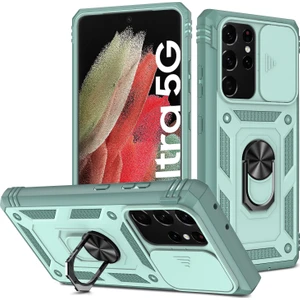 Galaxy S21 Ultra Için Standlı Telefon Koruyucu Kılıf (Yurt Dışından)