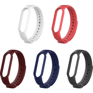 Xiaomi Mi Band 5 ve 6 Uyumlu Silikon Kordon 5'li Set 3