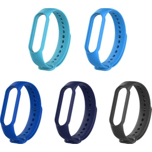 Xiaomi Mi Band 5 ve 6 Uyumlu Silikon Kordon 5'li Set 5