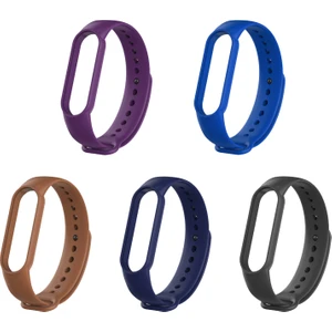 Xiaomi Mi Band 5 ve 6 Uyumlu Silikon Kordon 5'li Set 11