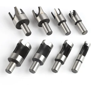 8 Adet/takım 5/8" 1/2" 3/8" 1/4" Karbon Çelik Ahşap Fiş Delik Kesici Matkap Ucu Seti 10MM Şaft 6/10/13/16 mm (Yurt Dışından)