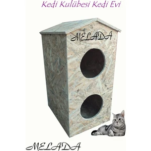 Melada Mobilya Sokak Hayvanları Kedi Evi Dublex
