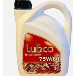 Lubco 75W80 Tam Sentetik Şanzıman Mekanik Dişli Yağı 3 Litre