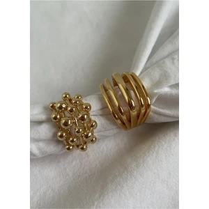 Gold Bubble Yüzük Seti