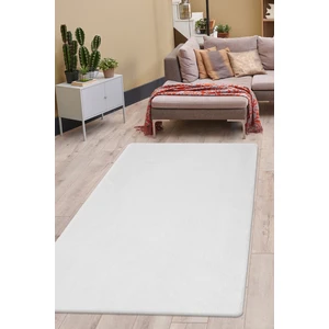 Diji Dekor Dijidekor Beyaz Post Dokuma Halı Peluş Yumuşacık Kaymaz Antibakteriyel 40X60