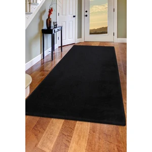 Dijidekor Siyah  Post Dokuma Halı Peluş Yumuşacık Kaymaz Antibakteriyel 160X350