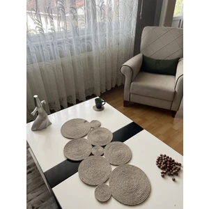 My Eticaret  Hasır Jüt Salon Mutfak Nişan Düğün Masa Örtüsü Runner Amerikan Servis