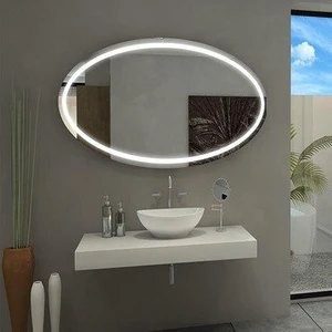 Global Led Mirror 70 x 50 cm Elips Ledli Ayna Antrasit Dresuar Hol Koridor Duvar Salon Banyo Wc Ofis Çocuk Yatak Odası Boy