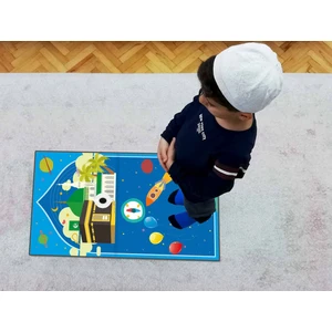 Çocuk Seccadesi Keçe Seccade Çocuk Namazlık Makinada Yıkanabilir Mavi
