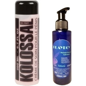 Krem 200ml Erkekler Için Penis Geliştirici Bakım Losyonu Ve Playboy Naturallubricant 125ml