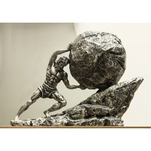 Antioch Artdesign Zeus Cezalısı Kayayı Taşıyan Kral Sisyphus Biblo Tasarım Heykel Ev Dekor Hediyelik Eşya