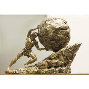 Antioch Artdesign Zeus Cezalısı Kayayı Taşıyan Kral Sisyphus Biblo Tasarım Heykel Ev Dekor Hediyelik Eşya