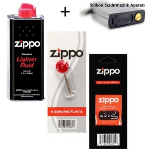 Çakmak Benzin + Taş + Fitil + Silikon Sızdırmazlık Aparatı