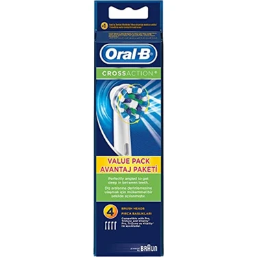 Oral-B Diş Fırçası Yedek Başlığı Cross Action 4 Adet Manuel Diş