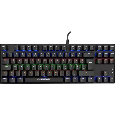 Rampage KB-R17 Raptor Black USB 6 Color Blue Switch Lc Layout Gaming Mechanical