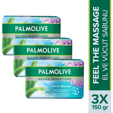 Palmolive Aroma Sensations Feel The Massage Masaj Yapıcı Tanecikler ile El ve Vücut Sabunu 3 x 150