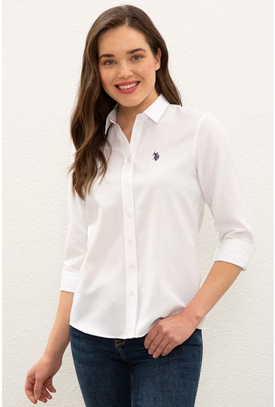 U.S. Polo Assn. Beyaz Gömlek Uzunkol Basic 50249850-VR013