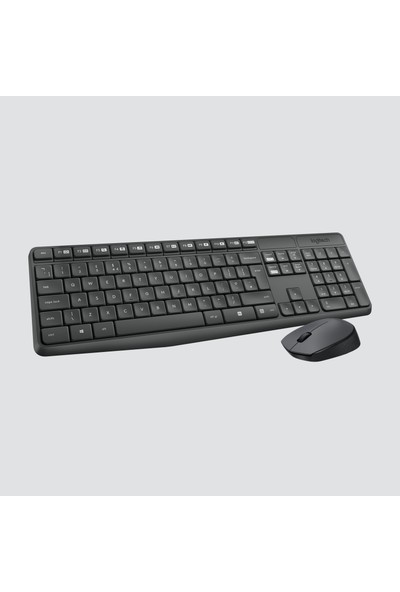 Logitech MK235 USB Kablosuz Türkçe Klavye Mouse Seti - Antrasit Gri