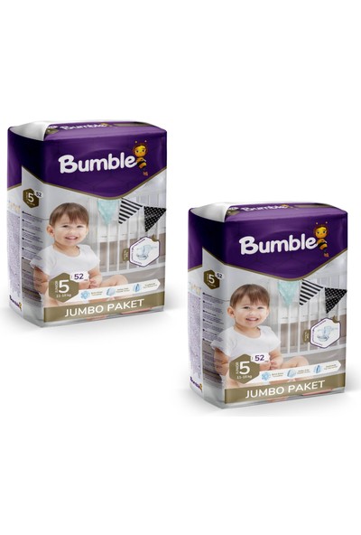 Bumble Çocuk Bezi Jumbo Paket No:5 11-25 kg 2 x 52'li