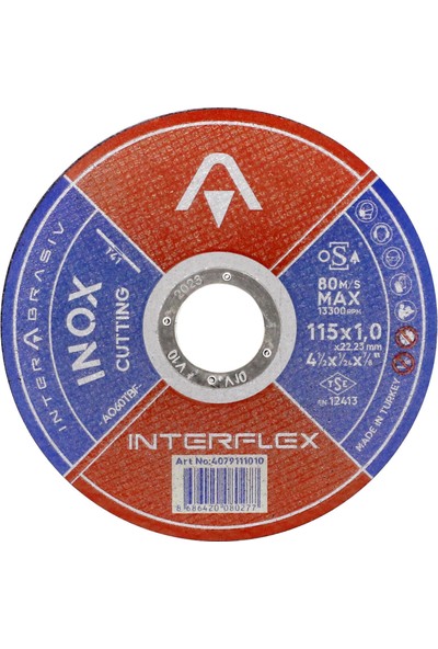 Interflex Inox Metal Kesici Taş Disk 115 x 1.0 x 22.23