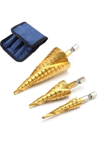 Dtools 3 Adet Titanyum Matkap Ucu Hss 4-12 4-20 4-32 Sondaj Elektrikli El Aletleri Metal Altıgen Spiral Çelik Ahşap Delik Kesici Koni Matkap (Yurt Dışından)