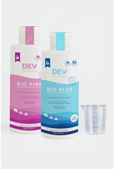 Dev Bio Blue & Pink Avantaj Paket Konsantre Portatif Karavan Tuvalet Katı Atık Parçalayıcı ve Koku Giderici