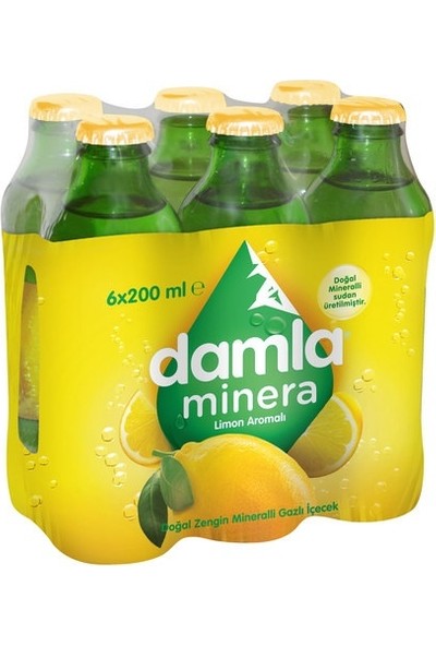Damla Limon Aromalı Meyveli Soda 6'lı 200 ml