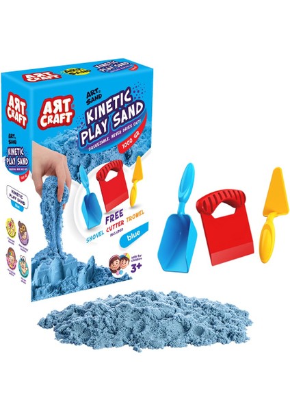 Aksesuarlı Mavi Kinetik Oyun Kumu 1000 gr