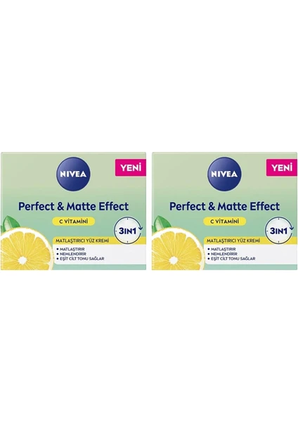 Perfect & Matte C Vitaminli Yüz Bakım Kremi 50 ml X2 Adet