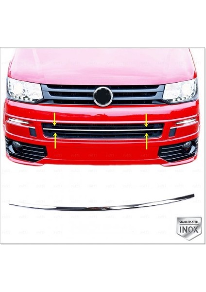 VW T5 Caravelle-Multivan Krom Alt Ön Panjur 2003-2010 Paslanmaz Çelik