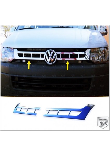 VW T5 Caravelle-Multivan Krom Ön Panjur 2 Parça 2010-2015 Paslanmaz Çelik