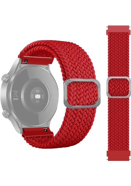 puluz Samsung Galaxy Gear S3 Için Naylon Örgülü Kordonlu Saat Kırmızı