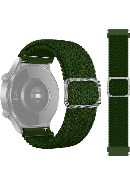 puluz Samsung Galaxy Gear S3 Için Naylon Örgülü Kordonlu Saat Yeşil