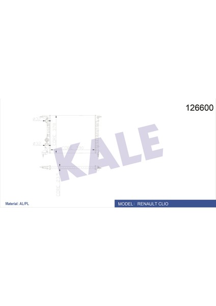 Radyatör Clıo 91-98 R19 94-95 1.2-1.4 E7F.7.06 Mek Ac 390X377.5X23. 2 Sıra Al Pl Sistem
