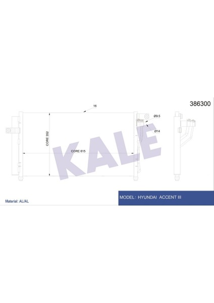 Klima Kondenseri Accent Era 06 Al/al 634X348X16 fiyatları